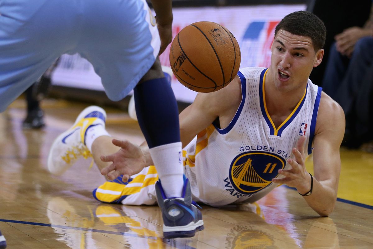 Even from the floor, Klay Thompson was hitting shots.