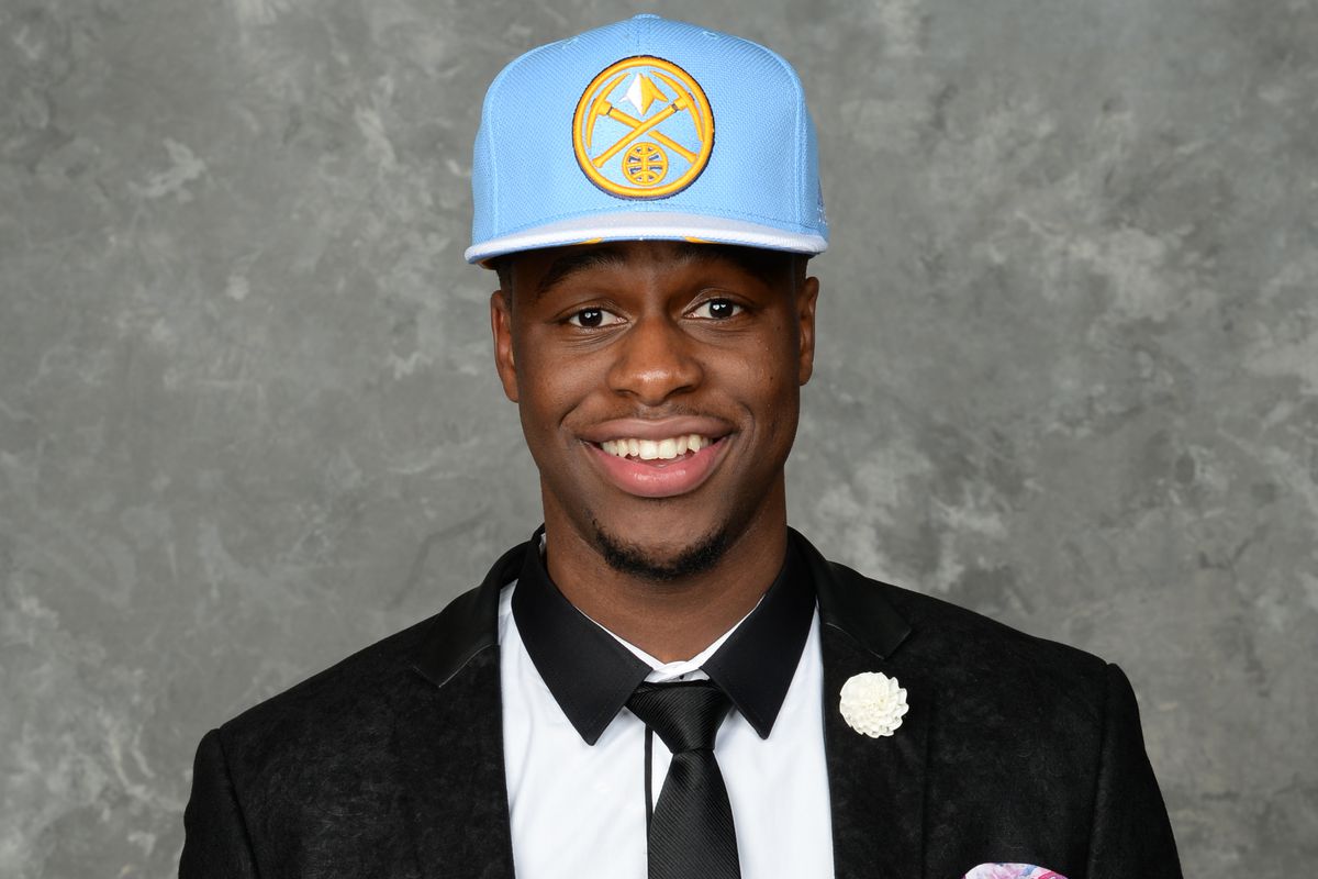 Emmanuel Mudiay on draft night at the Barclays Center.