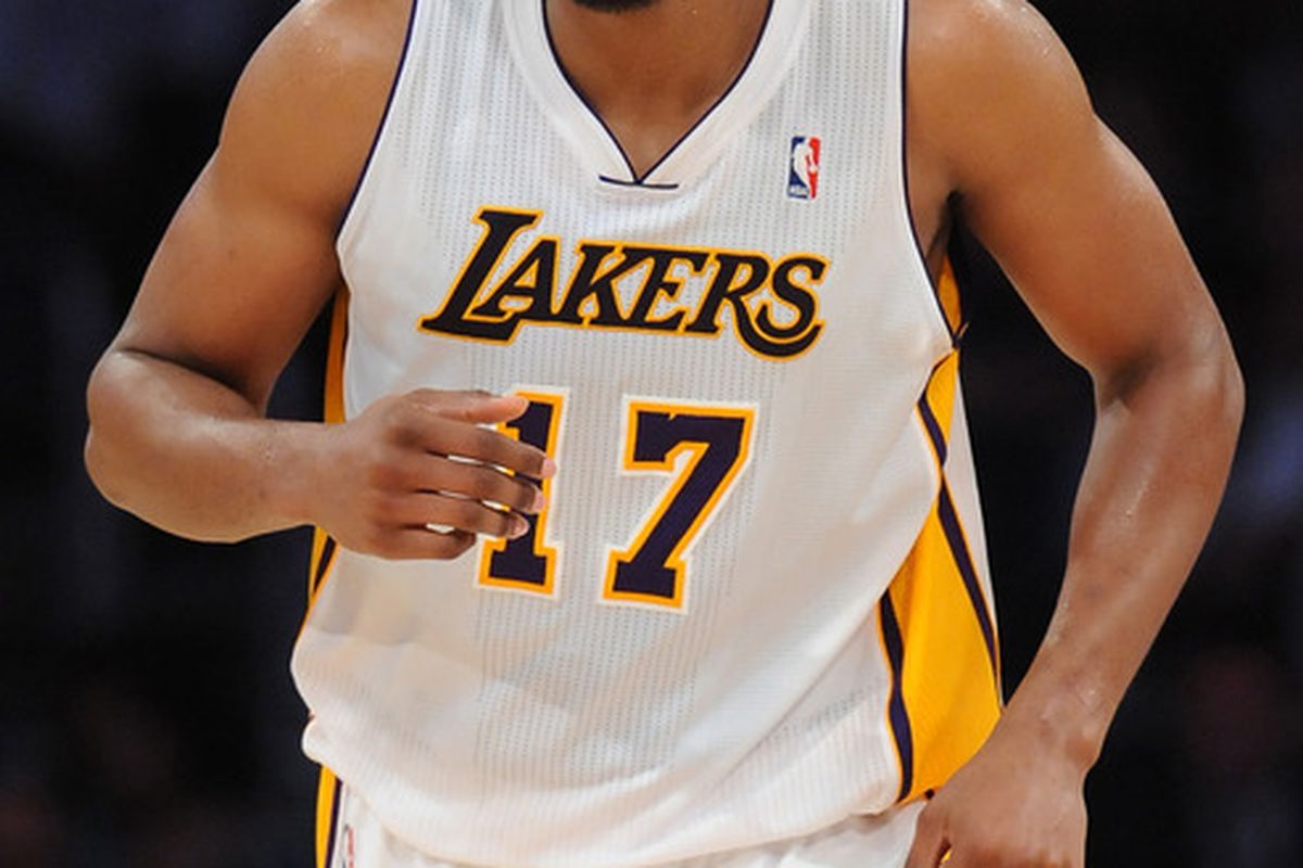 Blocked shots or three-second voilations? Only Andrew Bynum and George Karl know for sure.