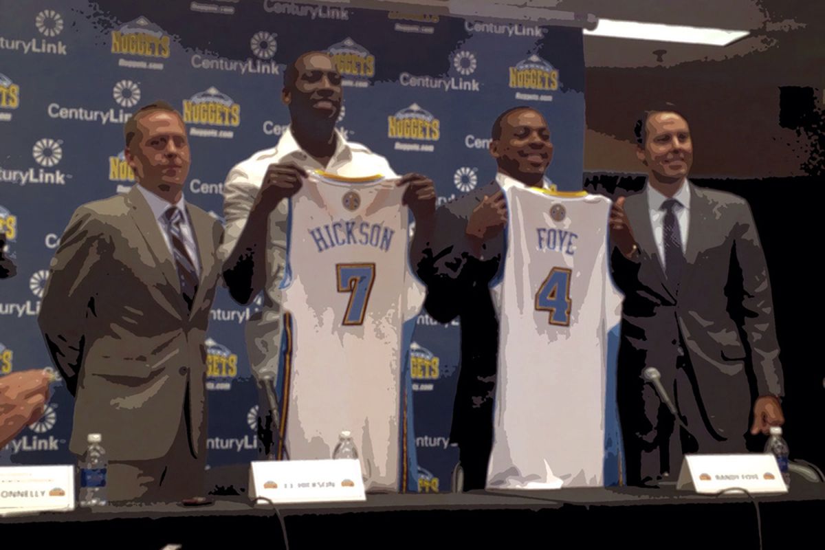 Tim Connelly, J.J. Hickson, Randy Foye, and Josh Kroenke.