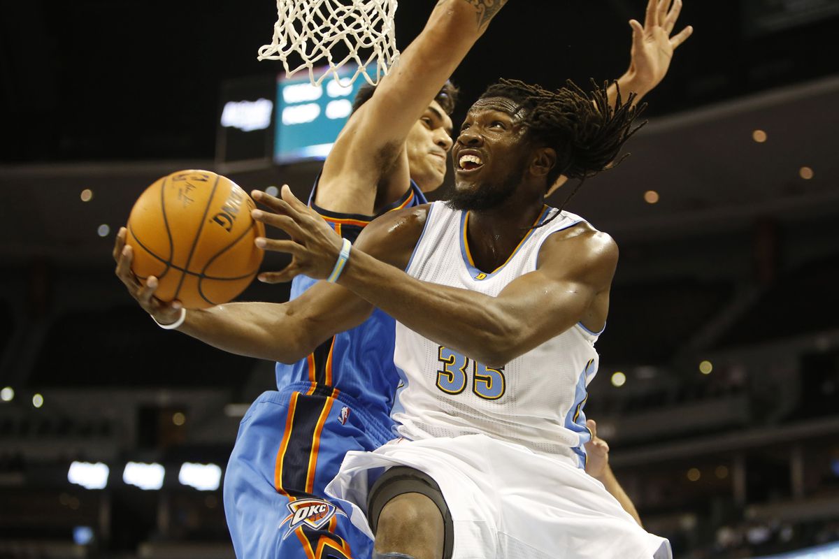 Kenneth Faried drives to the hoop last night