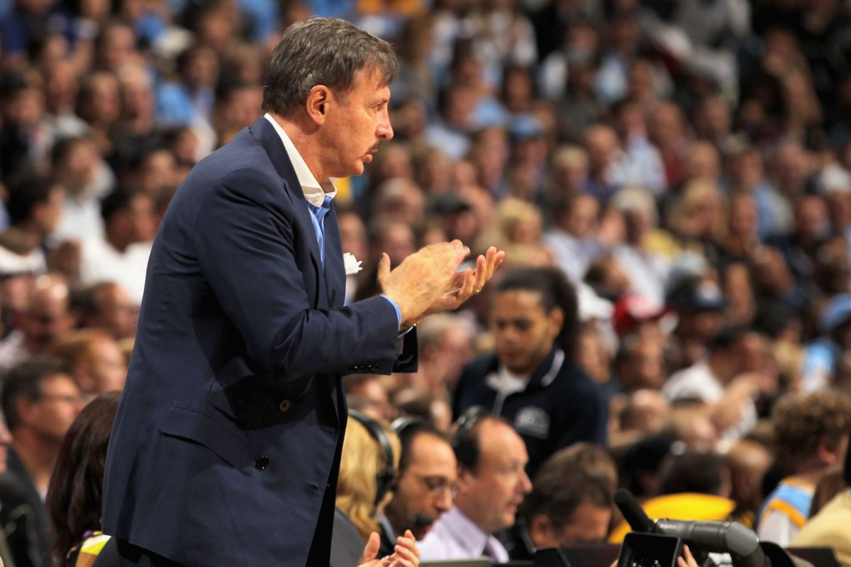 Nuggets owner* Stan Kroenke cheering on his favorite basketball team.