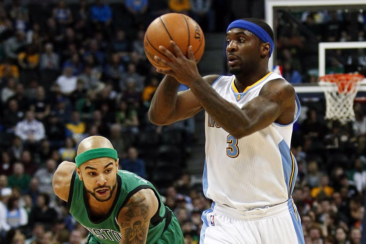Ty Lawson drives past Jerryd Bayless