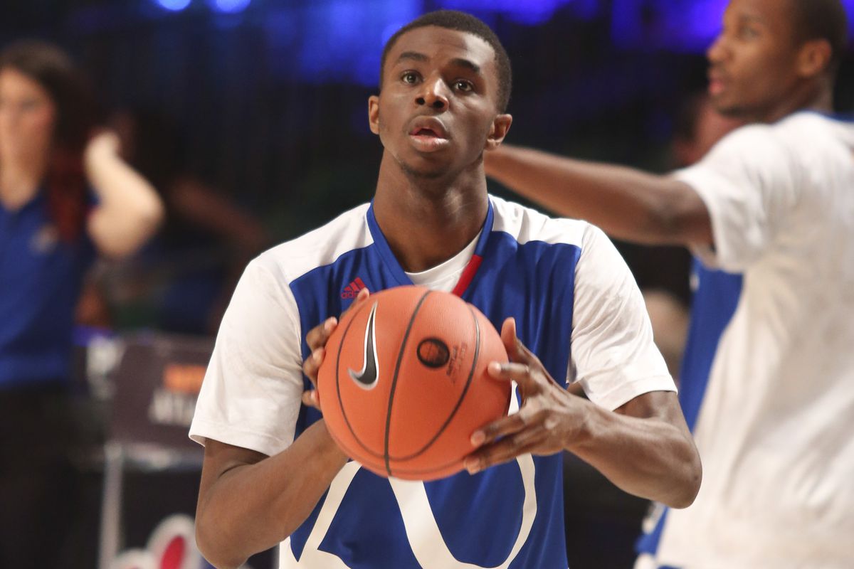By placing Andrew Wiggins' photo here by in no way means this crazy blogger thinks the Nuggets are going to draft said Kansas player, but crazier things have happened. 