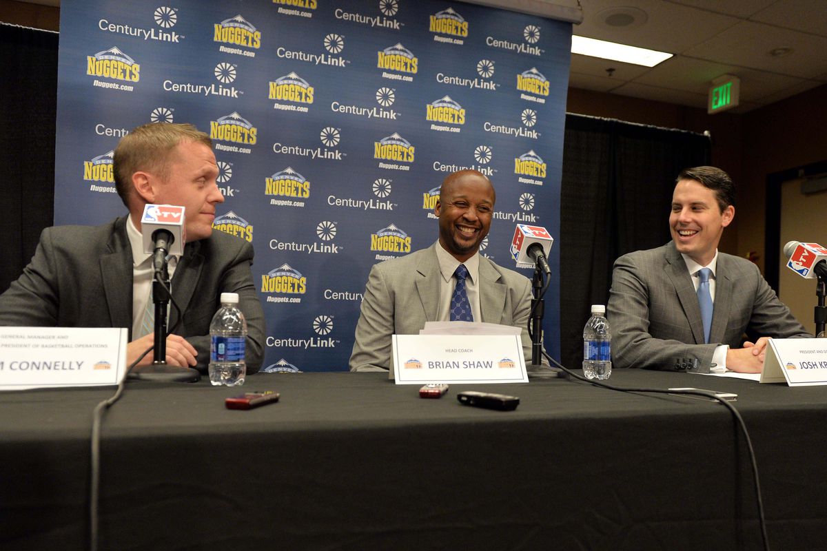 When the spotlight was kinder. Tim Connelly, Brian Shaw, and Josh Kroenke.