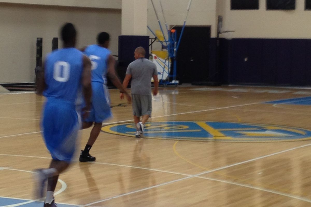From left to right: Reggie Bullock (0), Ricky Ledo (5), and Steve Hess.