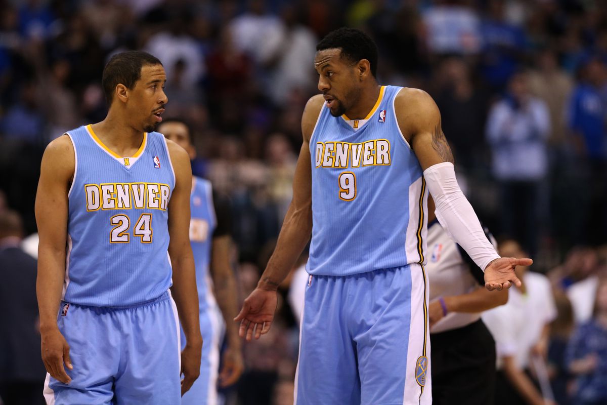 Iguodala can't offer Andre Miller a reason why he was left off the All Defensive team.