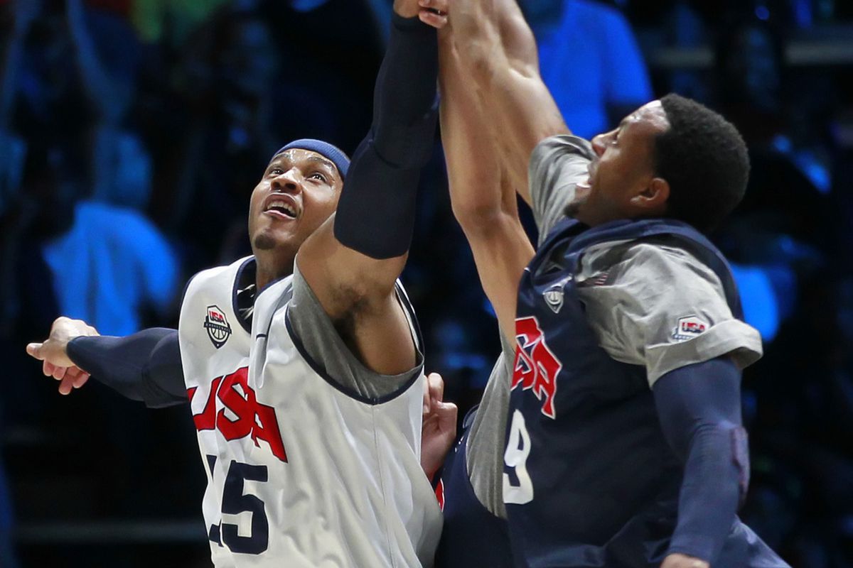 A former and new Nugget go head-to-head at a Team USA scrimmage.